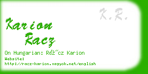 karion racz business card